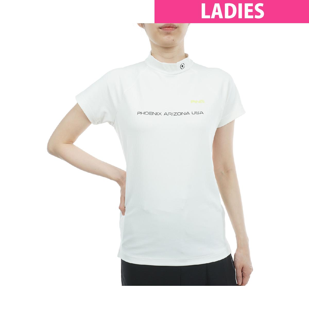 ピン　PING　持続性冷感 ハイネック半袖シャツ　レディス