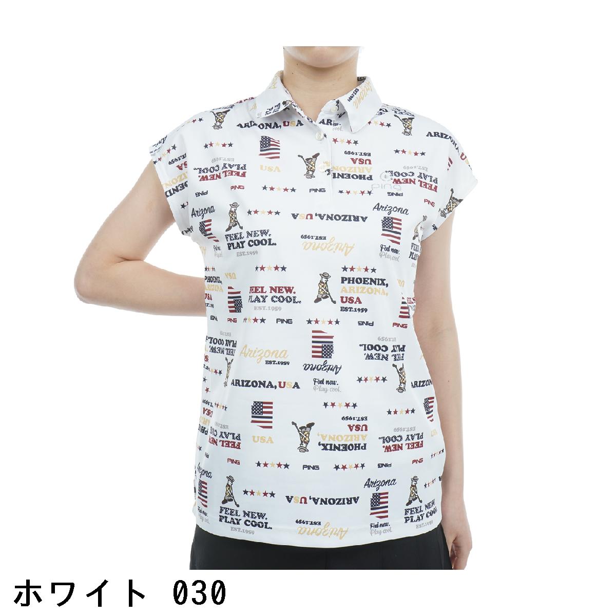 ピン　PING　ハローアリゾナプリントフレンチスリーブポロシャツ　レディス