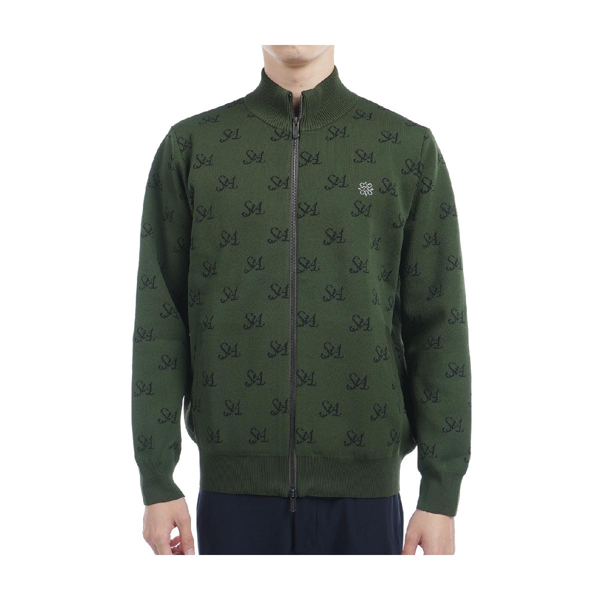 セント・アンドリュース　St ANDREWS　STAロゴジャカード ニットブルゾン