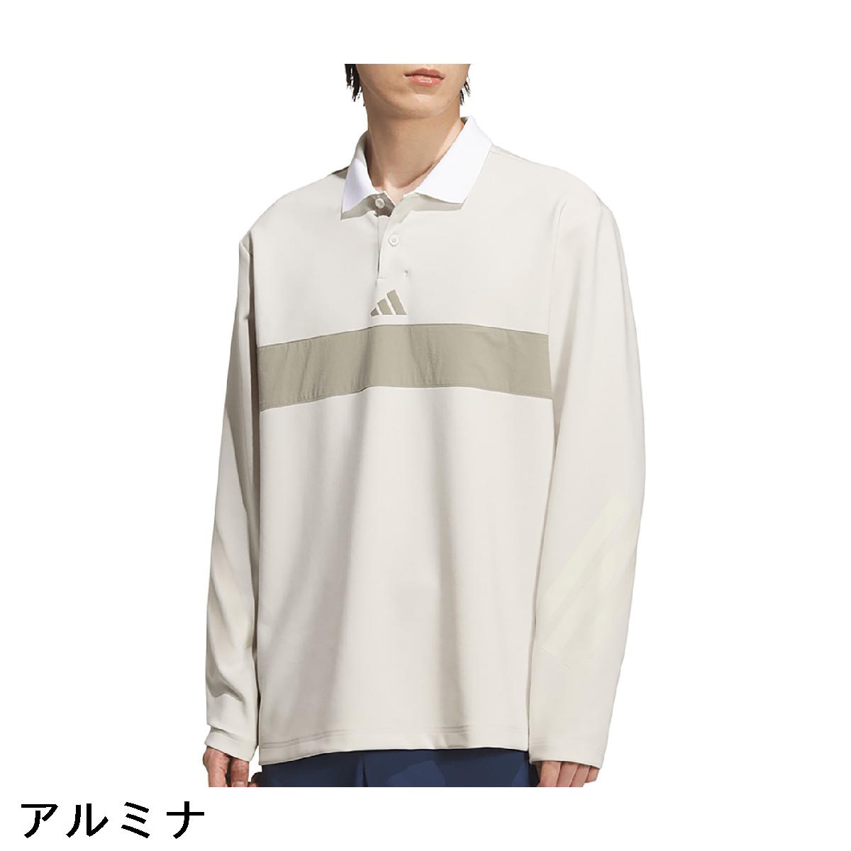 アディダス　Adidas　ビヨンド ザ コース ストレッチ カラーブロック 長袖ポロシャツ