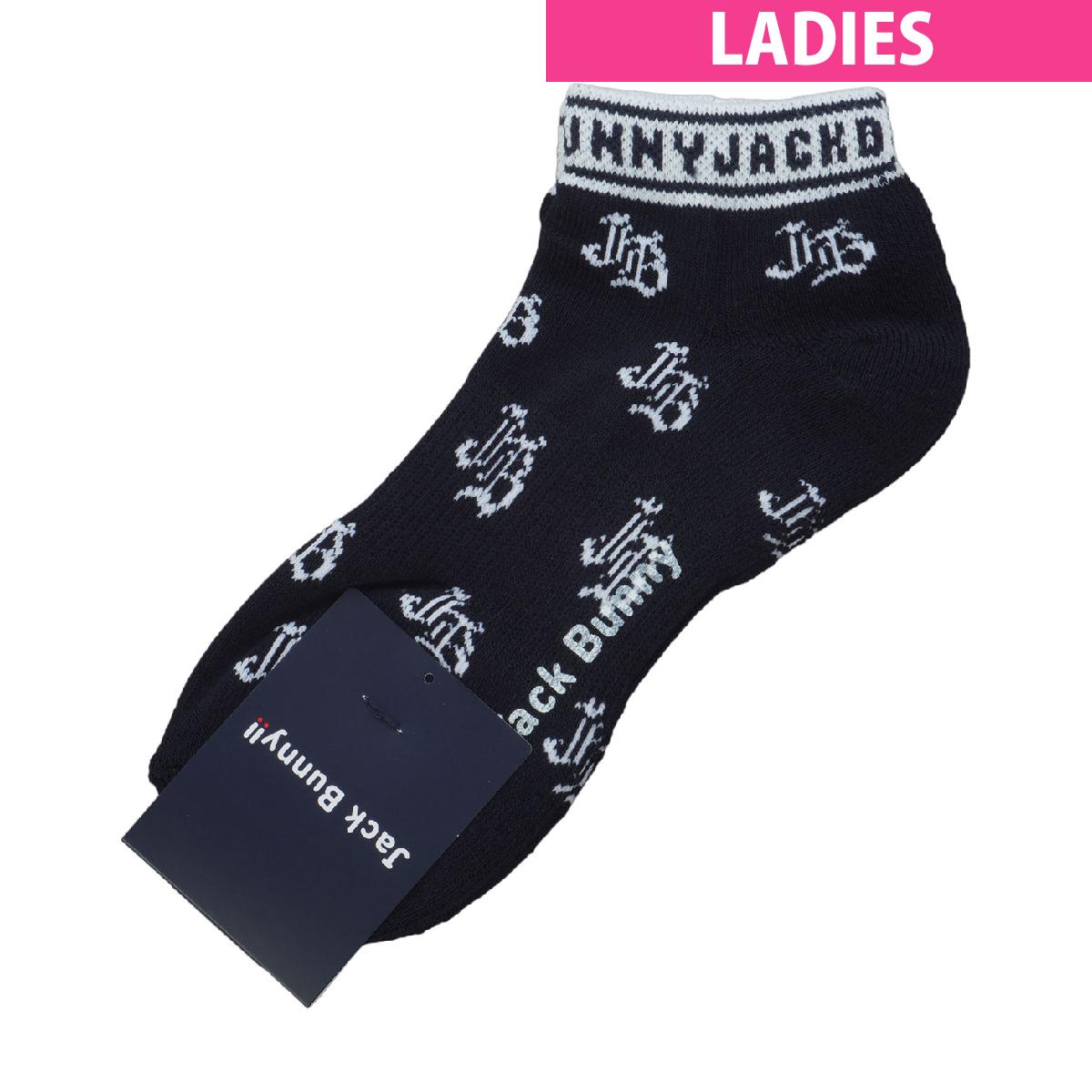 ジャックバニー　Jack Bunny!!　ロゴ総柄シューズインソックス　レディス