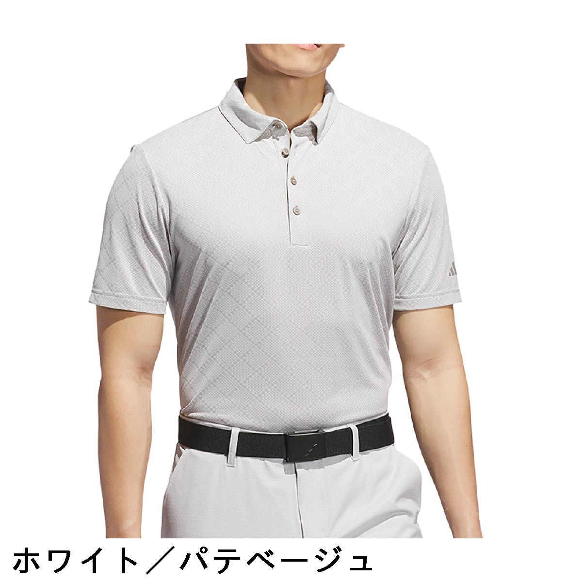 アディダス　Adidas　ストレッチ シーズナル ジャカード ボタンダウン半袖ポロシャツ
