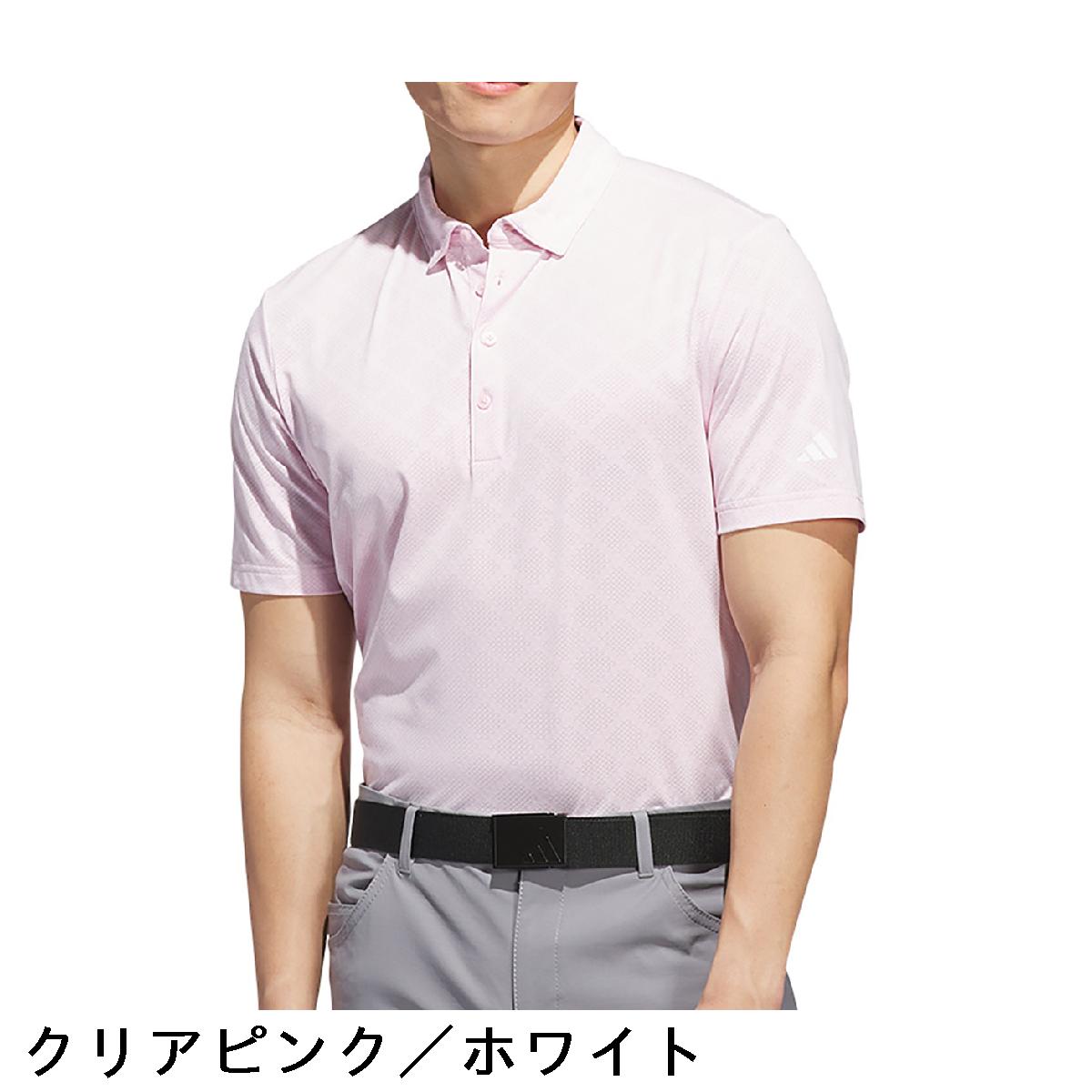 アディダス　Adidas　ストレッチ シーズナル ジャカード ボタンダウン半袖ポロシャツ