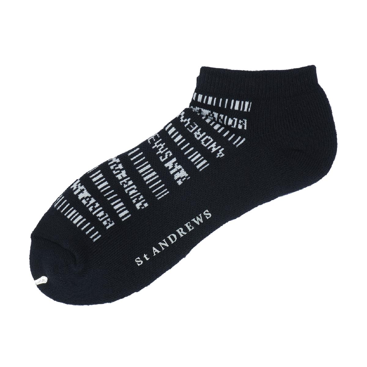 セント・アンドリュース　St ANDREWS　ロゴボーダーアンクルソックス
