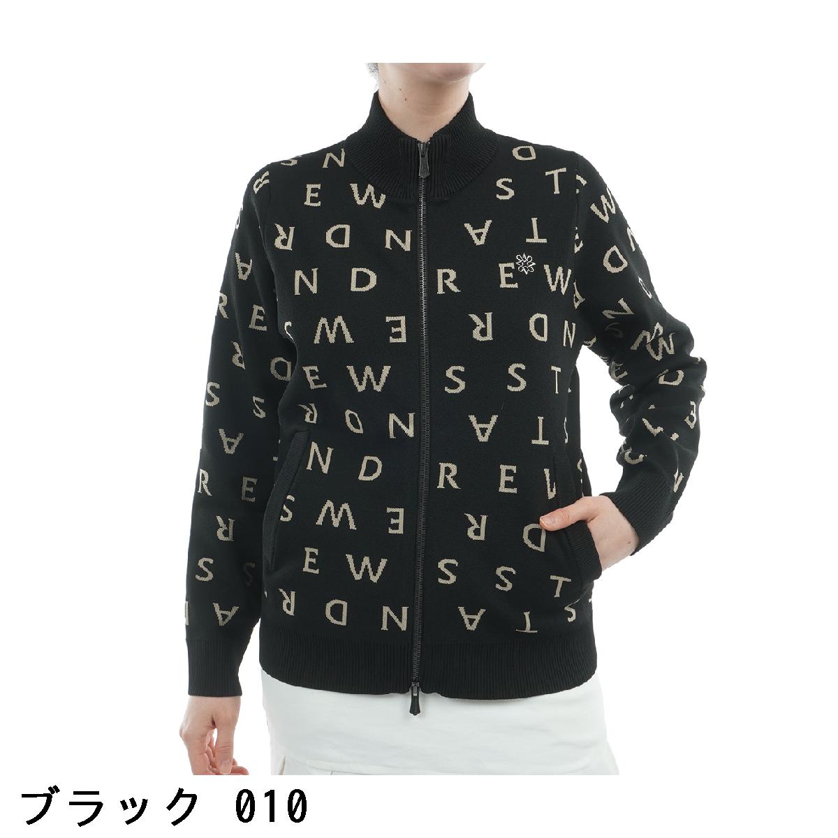 セント・アンドリュース　St ANDREWS　ロゴジャカードフルジップセーター　レディス