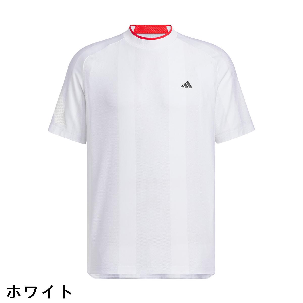 アディダス　Adidas　ストレッチ アディゼロ メッシュ モックネック 半袖シャツ