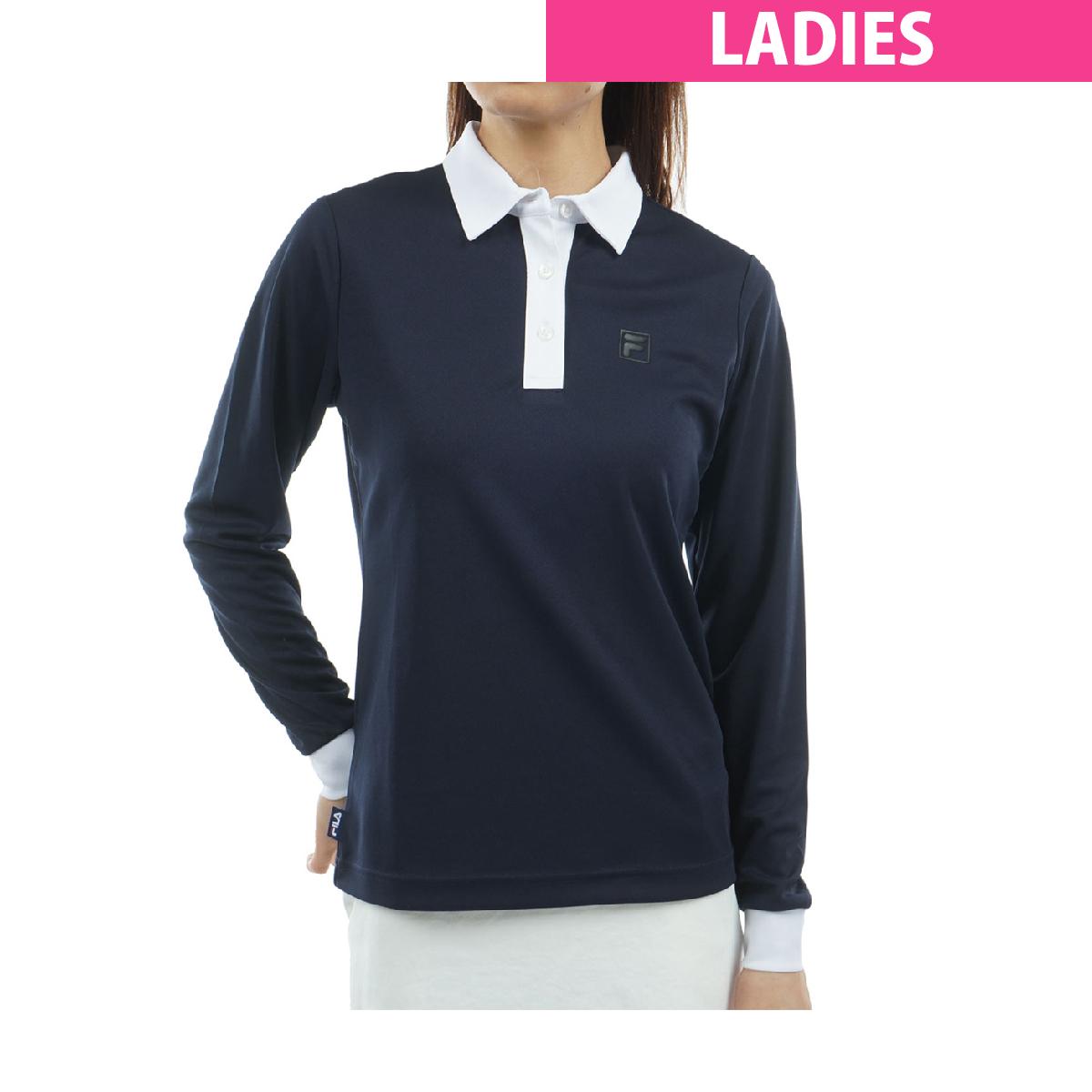 フィラ FILA 衿バイカラー 長袖ポロシャツ レディス