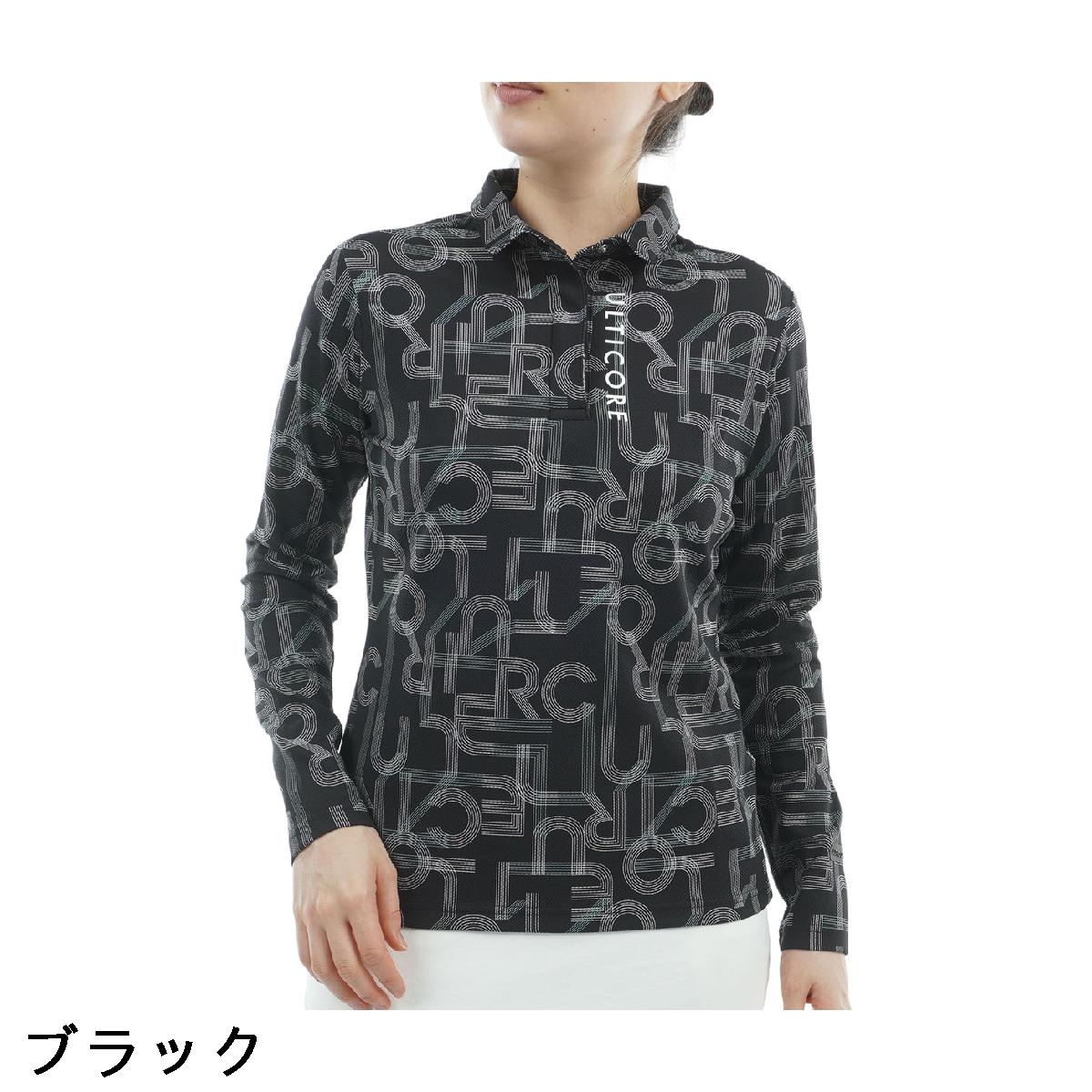 ブリヂストン　BRIDGESTONE GOLF ULTICORE　4Dimotion Fit Split ストレッチ ラグランスリーブ 共衿長袖ポロシャツ　レディス