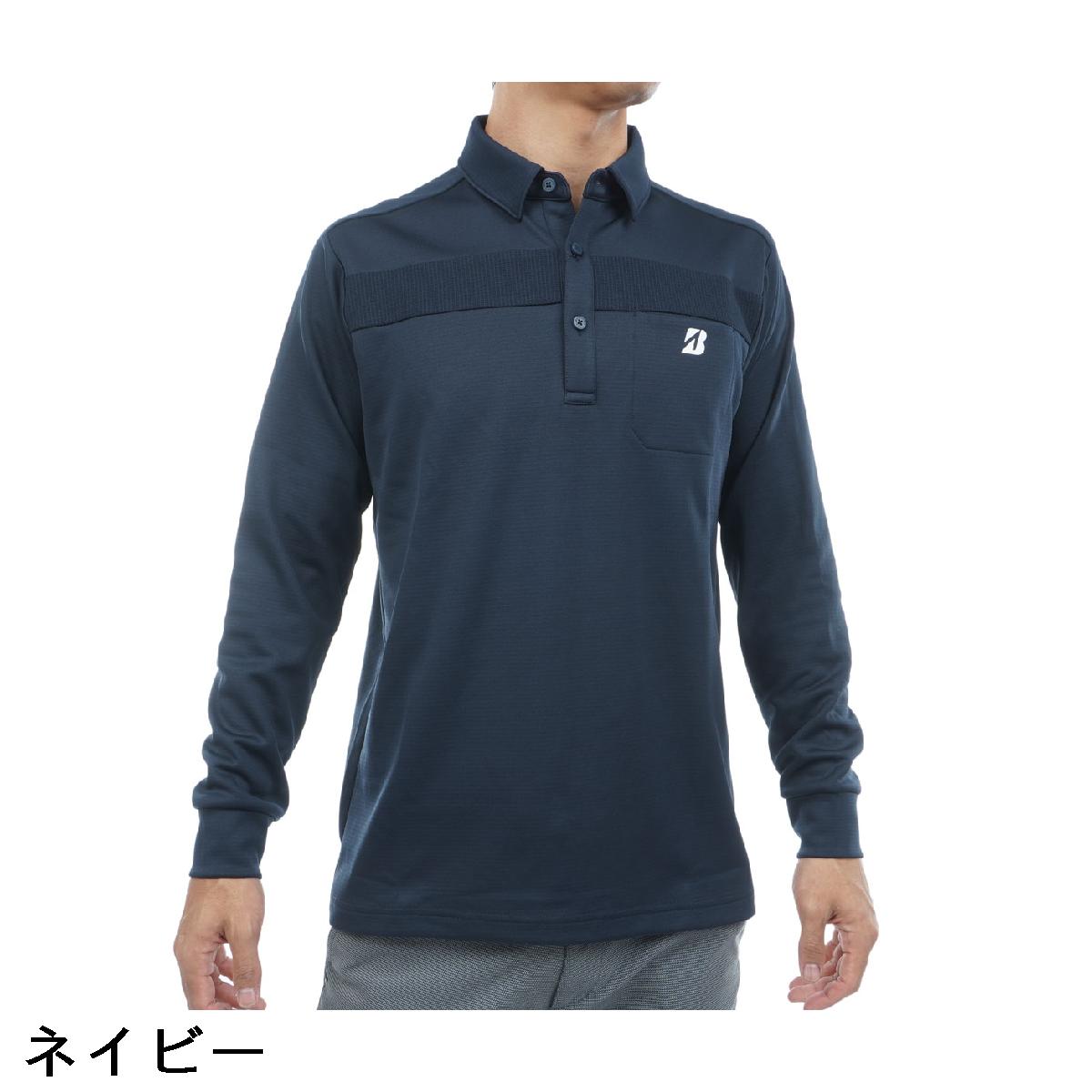 ブリヂストン　BRIDGESTONE GOLF　B-02 ポケット付き ストレッチ 共衿長袖ポロシャツ