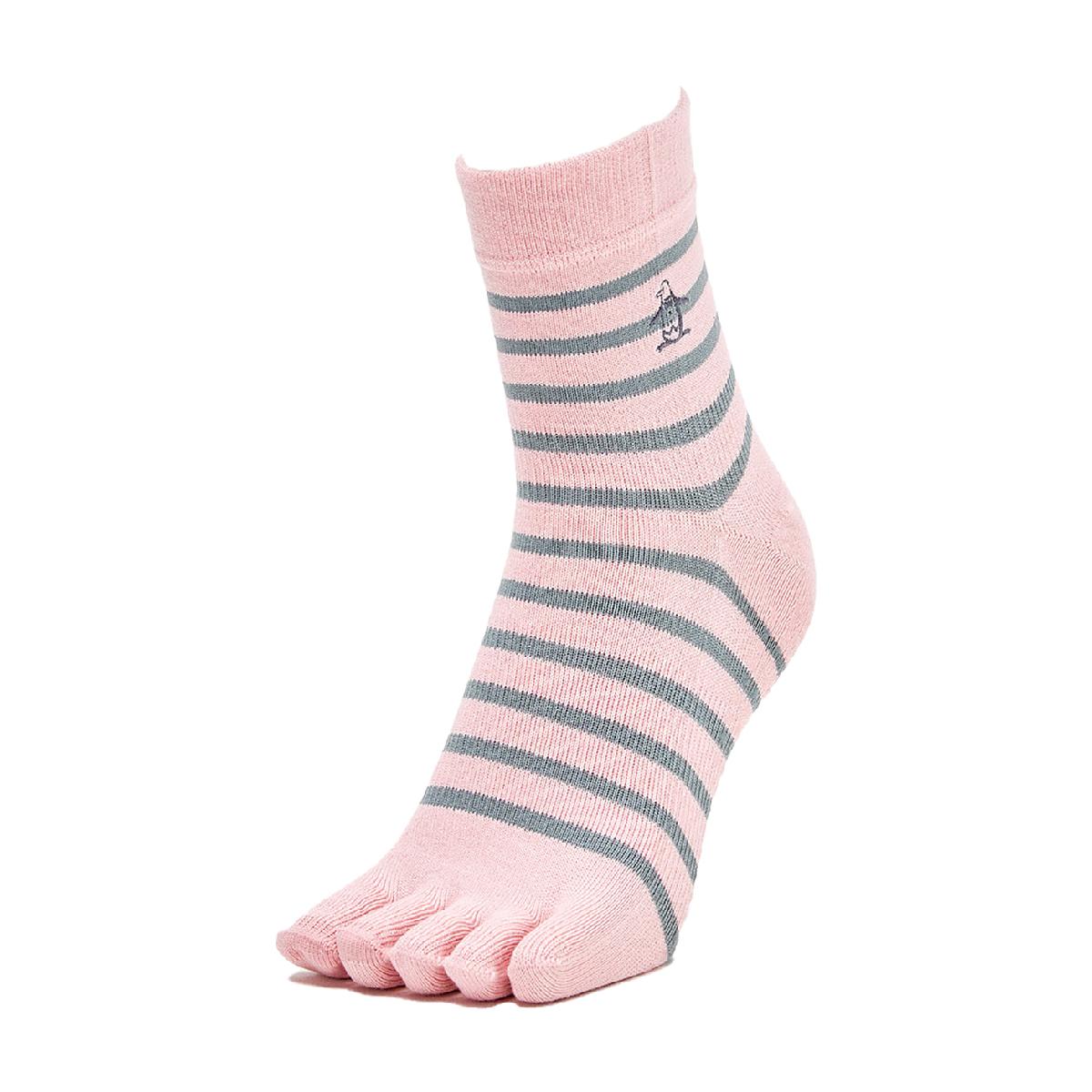 マンシングウェア　Munsingwear　5本指ボーダーショートソックス