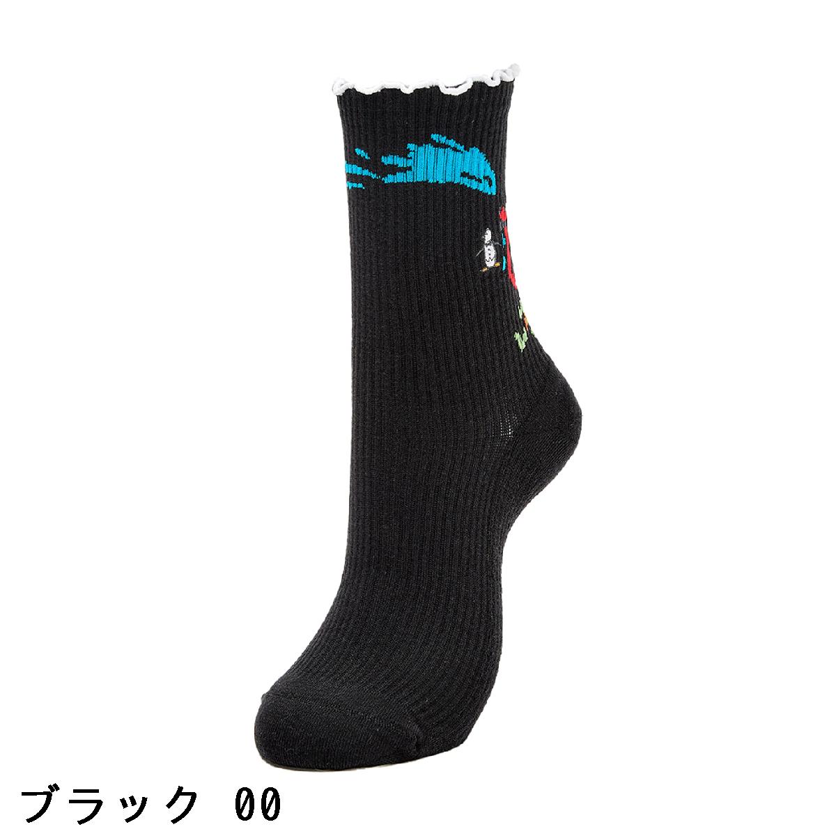 マンシングウェア　Munsingwear　メロウ仕様 キャラクターペンギン柄ミドルソックス　レディス