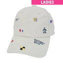 マンシングウェア Munsingwear ギンガムチェック フラッグ飛び柄刺繍キャップ レディス