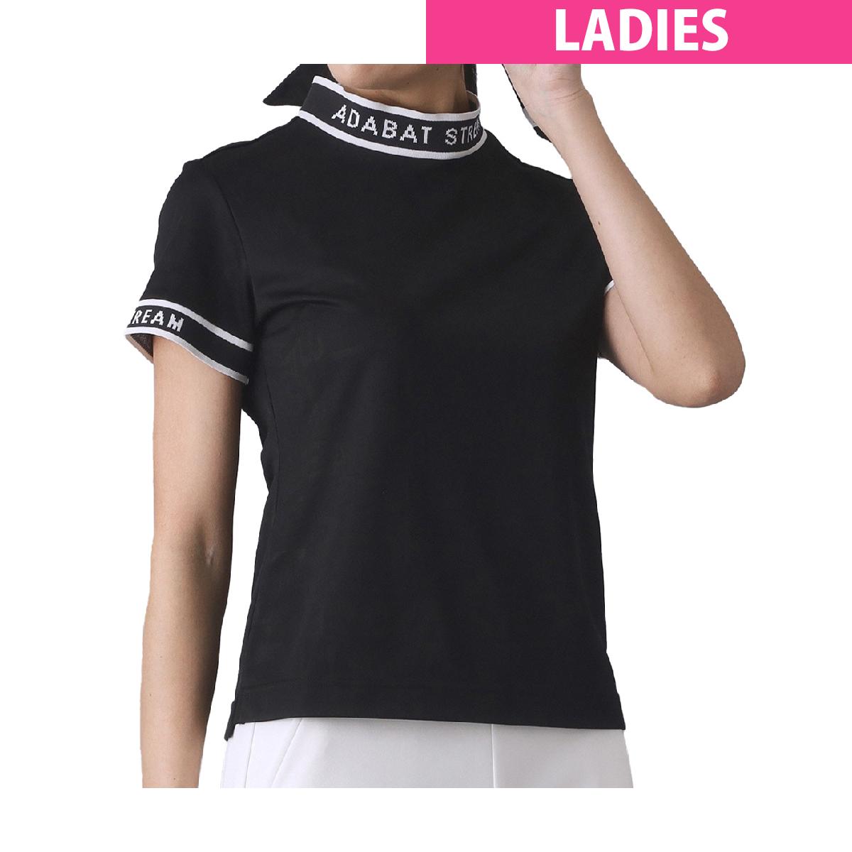 Adabat - アダバットストリーム　ADABAT STREAM　3Dロゴ　ジャガード モックネック半袖Tシャツ　レディス