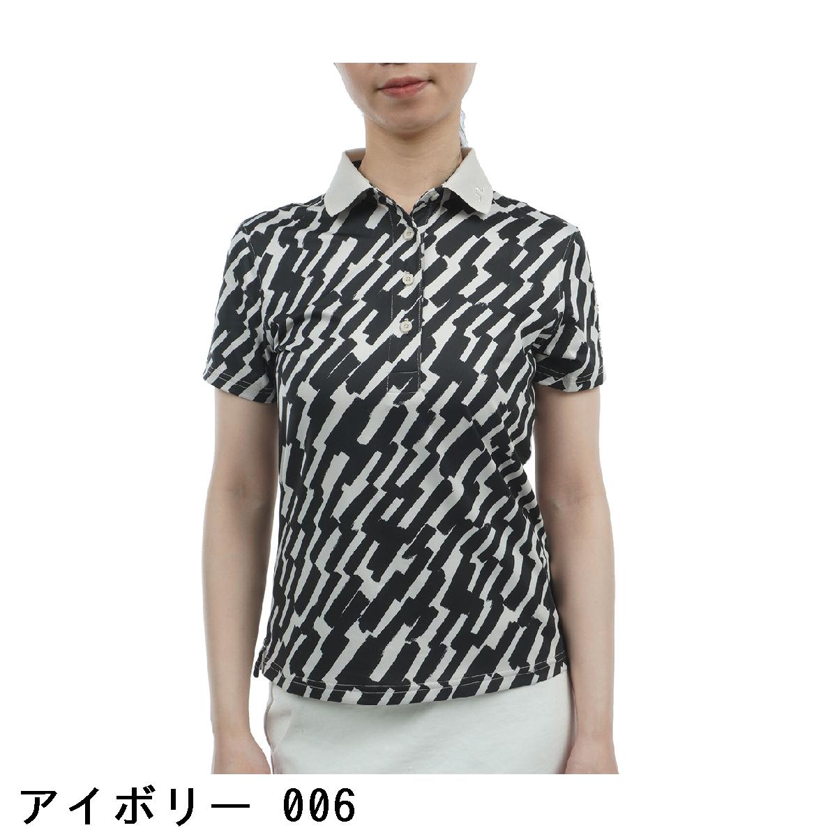 J.リンドバーグ　J.LINDEBERG　ストレッチ Tour Tech プリント柄 半袖ポロシャツ　レディス