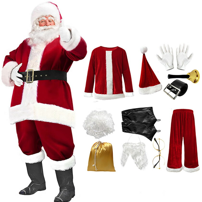 サンタクロース 衣装 メンズ 大きいサイズ クリスマス コスプレ サンタクロース メンズ クリスマス レディース コスプレ 大きいサイズ 選べるタイプ パーティ...