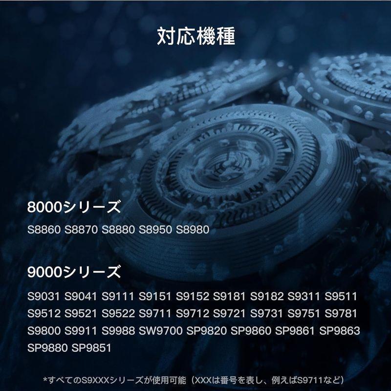 9000シリーズ対応 シェーバー 替刃 SH90 81 電気髭剃り替え刃 ステンレス 360°フレックスヘッド S9000
