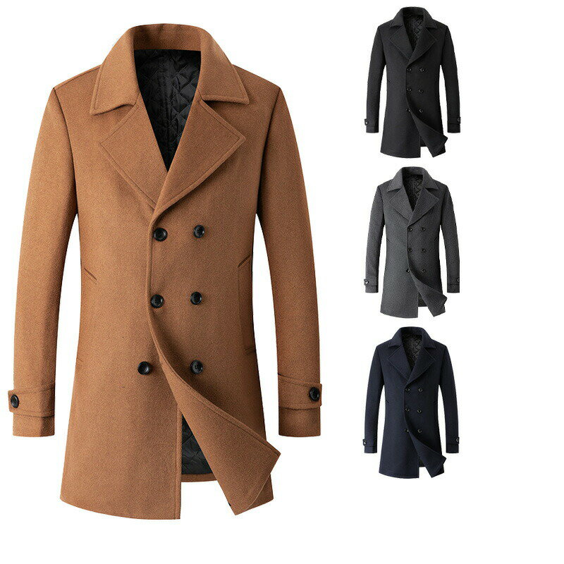 メンズコート ヨーロッパサイズ 大きいサイズ トレンチコート ビジネスコート 秋 冬 紳士 アウター Pコ..