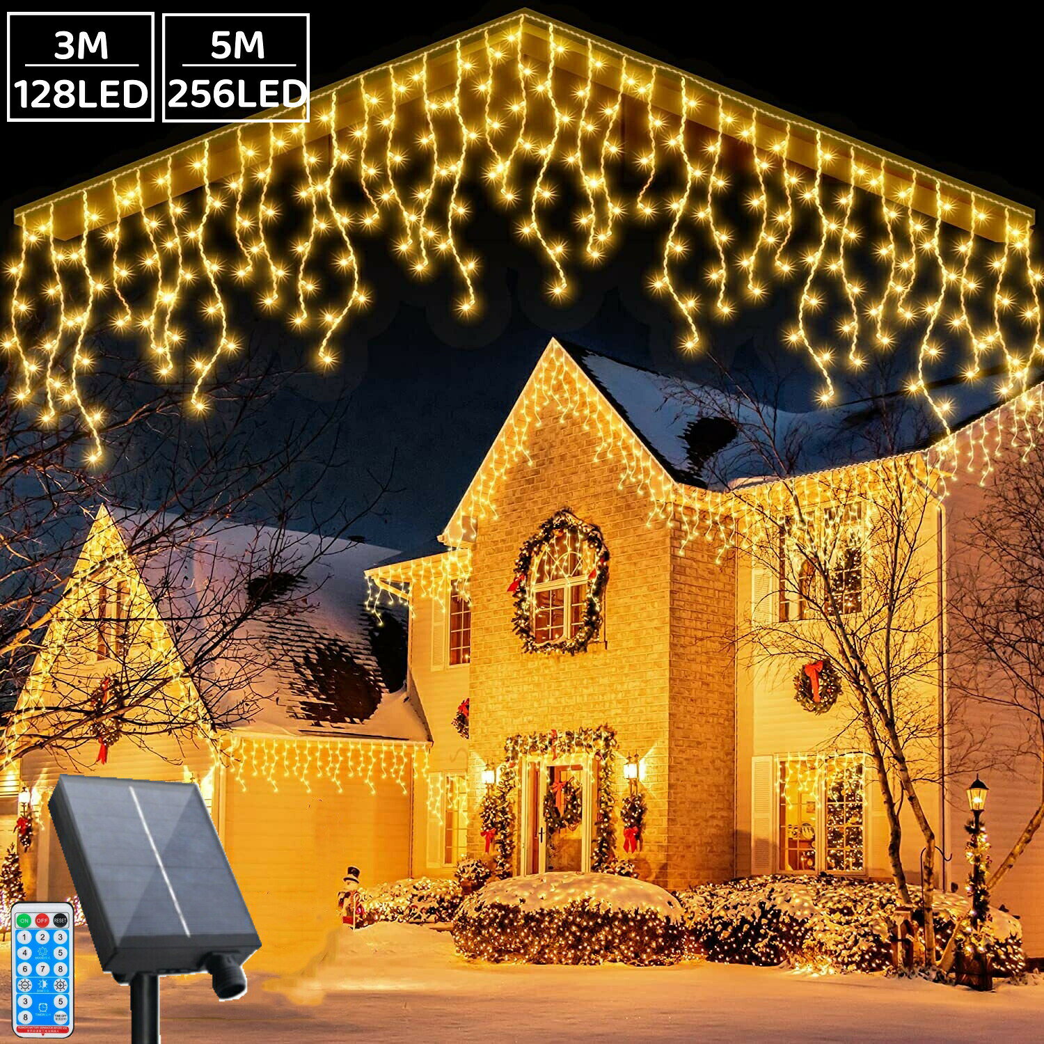 LEDイルミネーションライト ソーラー 屋外 防水 クリスマス イルミネーション つら...