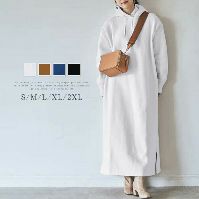 商品名パーカーワンピース カラー※モニターの発色の具合により実際の商品と色が異なる場合がございます。サイズS:肩幅51 バスト104 袖丈53 着丈132M:肩幅52 バスト109 袖丈54 着丈134L:肩幅53 バスト114 袖丈55 ...