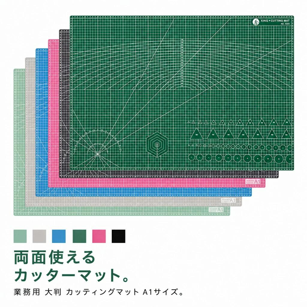 Rakuten - 業務用 造形 90×60cm 両面目盛り カッティングマット 厚さ3mm A1大判デスクマット 工作 作業用 手芸用品 裁縫 型紙 事 作業台 切り出し