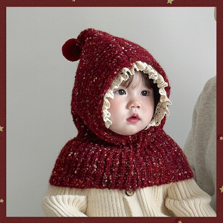 ベビー バラクラバ フードウォーマー クリスマス SNS映え かわいい 帽子 ネックウォーマー フード付き 女の子 男の子 秋冬 寒さ対策 防風 調節可能 キッズ 柔らかい 通園 子供 暖かい