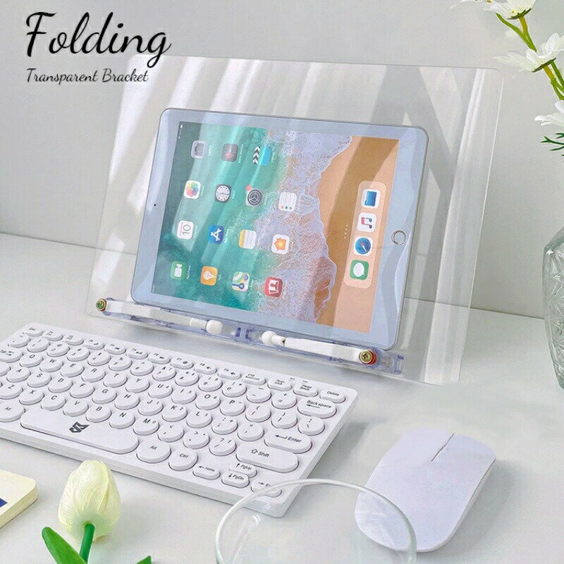 クリアスタンド 180°調節可能 特典収納袋付き 折りたたみ 本立て タブレットスタンド ブックスタンド ..
