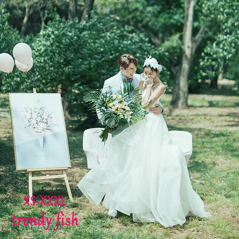 花嫁 ウェディングドレス 白ドレス キャミソールドレス 大きいサイズ 結婚式 二次会 ドレス ピアノ 発表会 イブイングドレス ロングドレス エレガント トレーンドレス 森系 前撮り