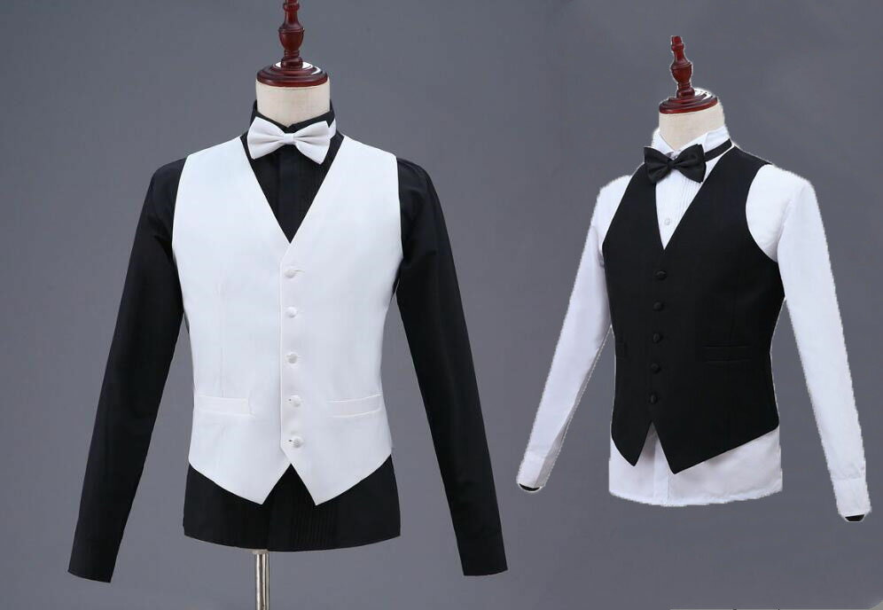 ベスト メンズ ジレ 結婚式 ジレベスト メンズフォーマル衣装 ビジネスベスト メンズパーティー礼服 形態安定 OL通勤 紳士服 大きいサイズベスト 黒 白