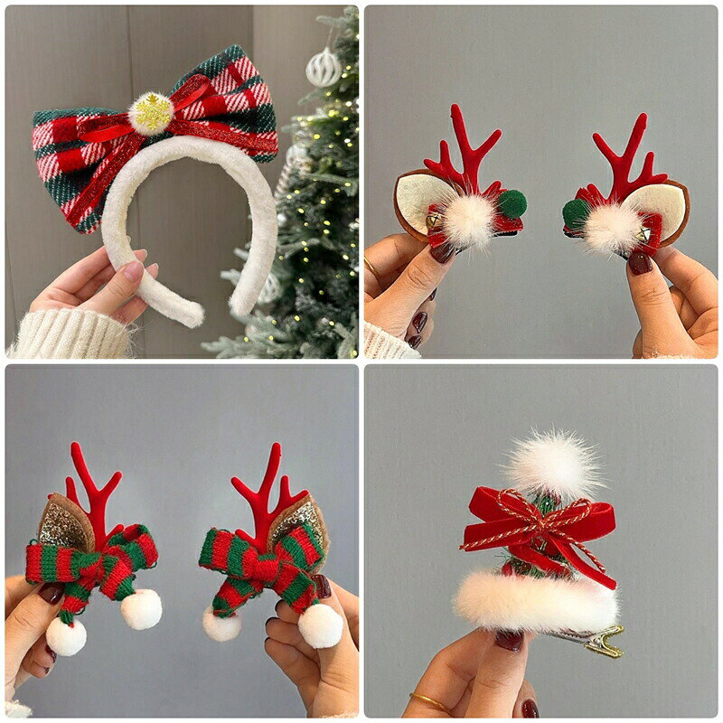 ヘアピン ヘアクリップ ヘアアクセサリー クリスマス小物 サンタ トナカイ ヘア飾...