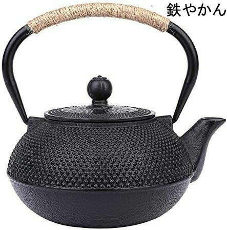 鉄瓶 鉄やかん やかん 鉄器 急須 フライパン 麦茶ポット 直火可 大容量 手提げの麻ひもでやけどを防ぎ..