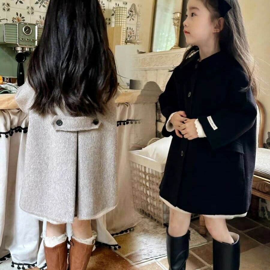 Rakuten - Pコート ピーコート ミドル丈 コート 小学生 ダッフルコート 学生 スクールコート 子供服 女の子 通学 ジュニア ウールコート キッズ 子ども 中学生 制服 防寒 冬 ジャケット アウター
