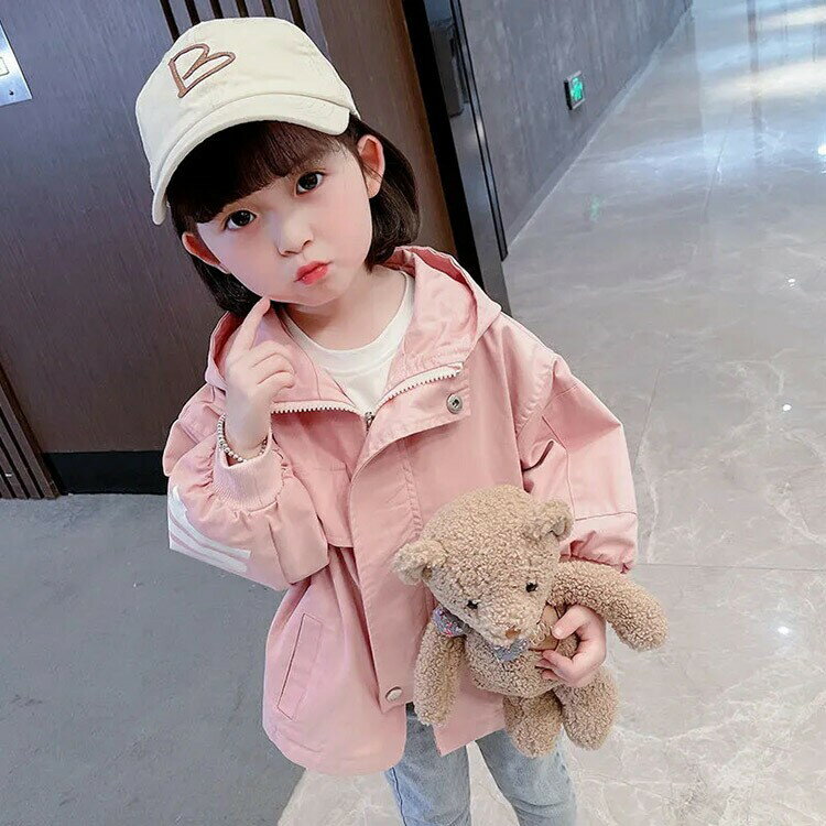 マウンテンパーカー 女の子 春 キッズ 羽織 男の子 ジャケット コート 男の子マウンテンパーカー アウター フード付き スプリングコート かわいい 熊 おしゃ...