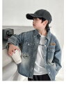 男の子 デニムジャケット 春新作 キッズ ボーイズ ジュニア デニムシャツ かっこいい デニムアウター 羽織 春 秋 カジュアル おしゃれ子ども服 子供服 長袖...