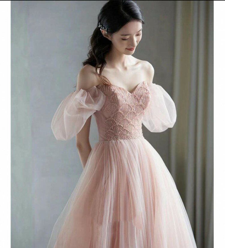 XS-3XL レディース ウェディングドレス カラードレス 結婚式花嫁 披露宴刺繍 二次会 パーティードレス 演奏会 お嫁さん 発表会 ピンク 少女 誕生日会