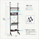 突っ張りラック ハンガーポール付き システム収納 省スペース ハンガーラック スリム設計 可動棚 高さ調整 収納棚 収納ラック おしゃれ突っ張りラック　スラックスハンガー付き 2