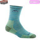 ダーンタフ DARN TOUGH 靴下 ソックス レディース Ws ハイカー マイクロクルー ミッドウェイト クッション 1903 AQUA HEATHER D...