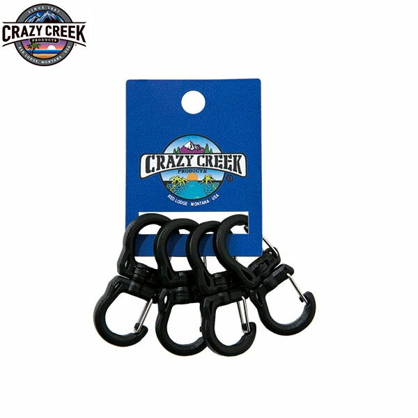 クレイジークリーク CRAZY CREEK ダブルカラビナ S 4pcs ブラック 360度回転 4個セット キャンプ レジャー アウトドア CRC12598001001003