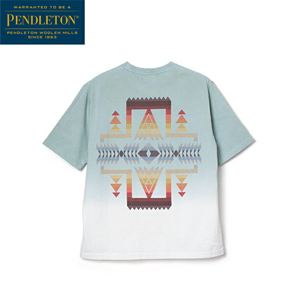 PENDLETON ペンドルトン メンズ ショートスリーブ ジャージーグラデーションダイ MW バックプリントTシャツ ミント PEN19802238090