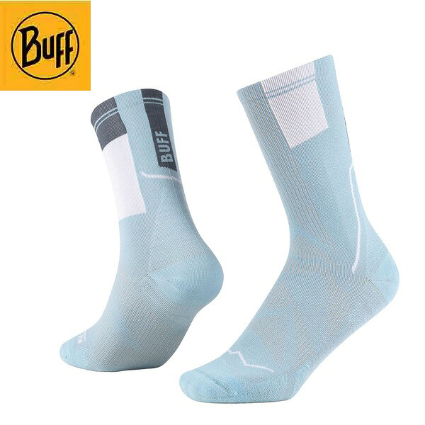 BUFF バフ ソックス 靴下 COOLNET CREW SOCKS DUSTY BLUE S ランニングソックス 通気性 消臭 メッシュ 軽量 BUF605283