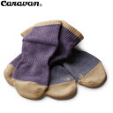キャラバン CARAVAN ソックス 靴下 RLドライノヴァ・ミニクルー2Pソックス 983パープル/ミドルグレー メンズ レディース 吸汗速乾 0132024 CAR0132024983