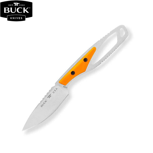 BUCK KNIVES バックナイフ #635 パックライト ケイプ は小さな獲物用に設計されたナイフですが、多目的なサバイバル・アウトドアナイフとして使用できます。軽量のフルタングスケルトンデザインで重さはわずか45gです。軽量で信頼性の高いミニマムなナイフをお探しの方に最適です。■SPEC■・刃長：70mm・全長：181mm・重量：45g・材質：420HCステンレススチール、ガラス強化ナイロン・付属品：ポリプロピレンシース・生産国：USA BUCK KNIVES(バックナイフ) とは 1902年カンザス州の無名の鍛冶屋H.H.BUCKが、新しい熱処理の方法を考え出した事により始まりました。 そのナイフは頑丈で刃持ちが良く大評判になり、祖父、父、息子、孫へとBUCK KNIVESの伝統が受け継がれ、スポーツナイフメーカーのトップブランドになっています。 ※メーカーやモデル等によりサイズ感は異なります。サイズは目安としてお考えください。 ※写真の色と実際の商品の色は多少異なる場合がございます。 ※商品画像はメーカー提供のサンプル画像です。 製品仕様・デザインは改良のため予告なく変更される場合がありますのでご了承ください。 正規品 未使用新品 当店のブランド商品は全て本物です。安心してショッピングをお楽しみください。