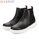 エル スポーツ ELLESPORT レディース 靴 ブーツ サイドファスナー ESP12577 BLACK サイドゴアブーツ マドラス madras ELLES...