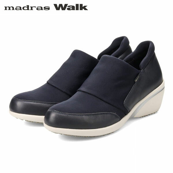 マドラスウォーク madras Walk レディース ゴアテックス ヒールスニーカー スリッポン MWL1008 NAVY 防水透湿 足長 ストレッチ MADMWL1008NAV
