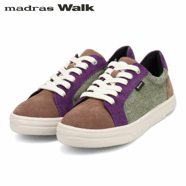 楽天ギークマドラスウォーク madras Walk レディース ゴアテックス レザースニーカー シューズ MWL1022S OAK/PURPLE 防水透湿 軽量 MADMWL1022SOAKPUR