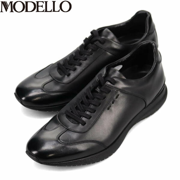モデロ MODELLO メンズ レザースニーカー ビジネスシューズ DM3405 BLACK ブラック カジュアル 通勤 マドラス madras MODDM3405BLA