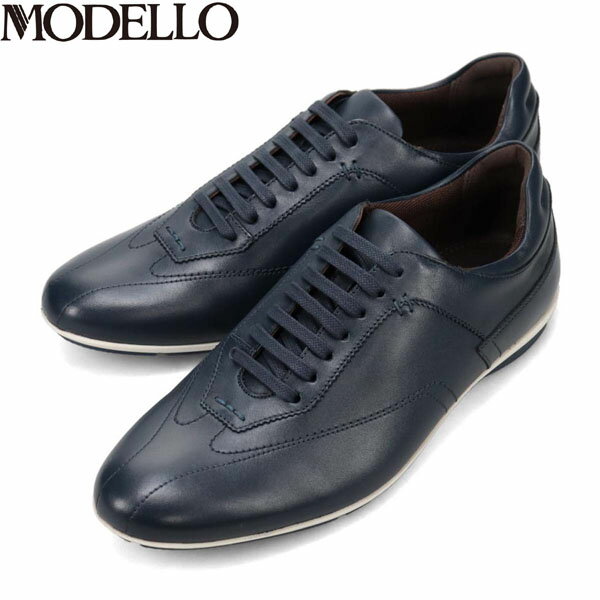 モデロ MODELLO メンズ レザースニーカー DM6922 NAVY ネイビー 抗菌消臭 マドラス madras MODDM6922NAV