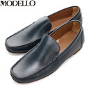 モデロ MODELLO メンズ 紳士靴 ドライビングシューズ スリッポン ローファー DM5514 NAVY カバロス加工 マドラス madras MODDM5514NAV