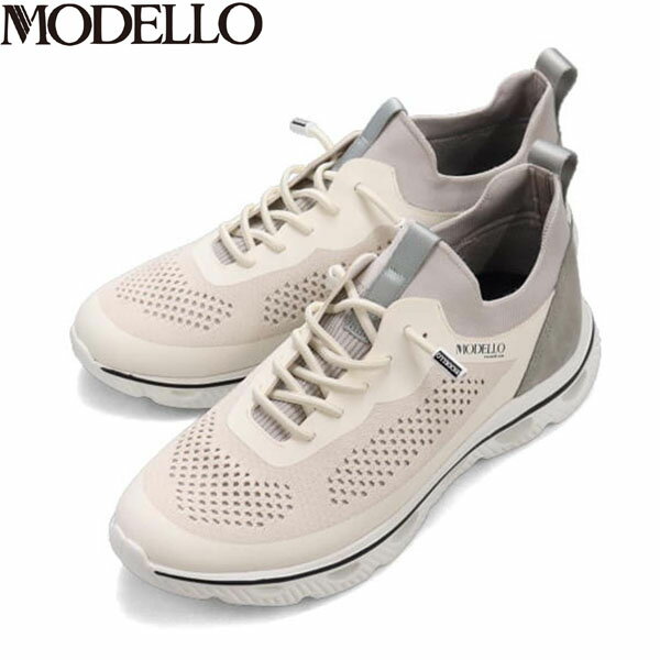 モデロ MODELLO メンズ スニーカー DM6523 WHITE/L-GRAY カバロス加工 吸湿速乾 抗菌防臭 マドラス madras MODDM6523WHTLGR