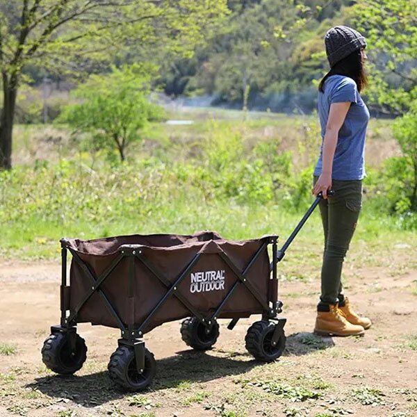 ニュートラルアウトドア NEUTRAL OUTDOOR NT-CW05 オフロードキャリアワゴンII ブラウン 折りたたみ グランピング バーベキュー NT50962