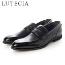 ルーテシア LUTECIA メンズ ビジネスシューズ 革靴 ローファー LU7817 BLACK 黒 ロングノーズ 滑りにくい マドラス madras LUTLU7817BLA